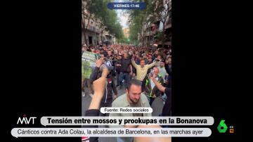 Insultos a Ada Colau en una protesta en La Bonanova