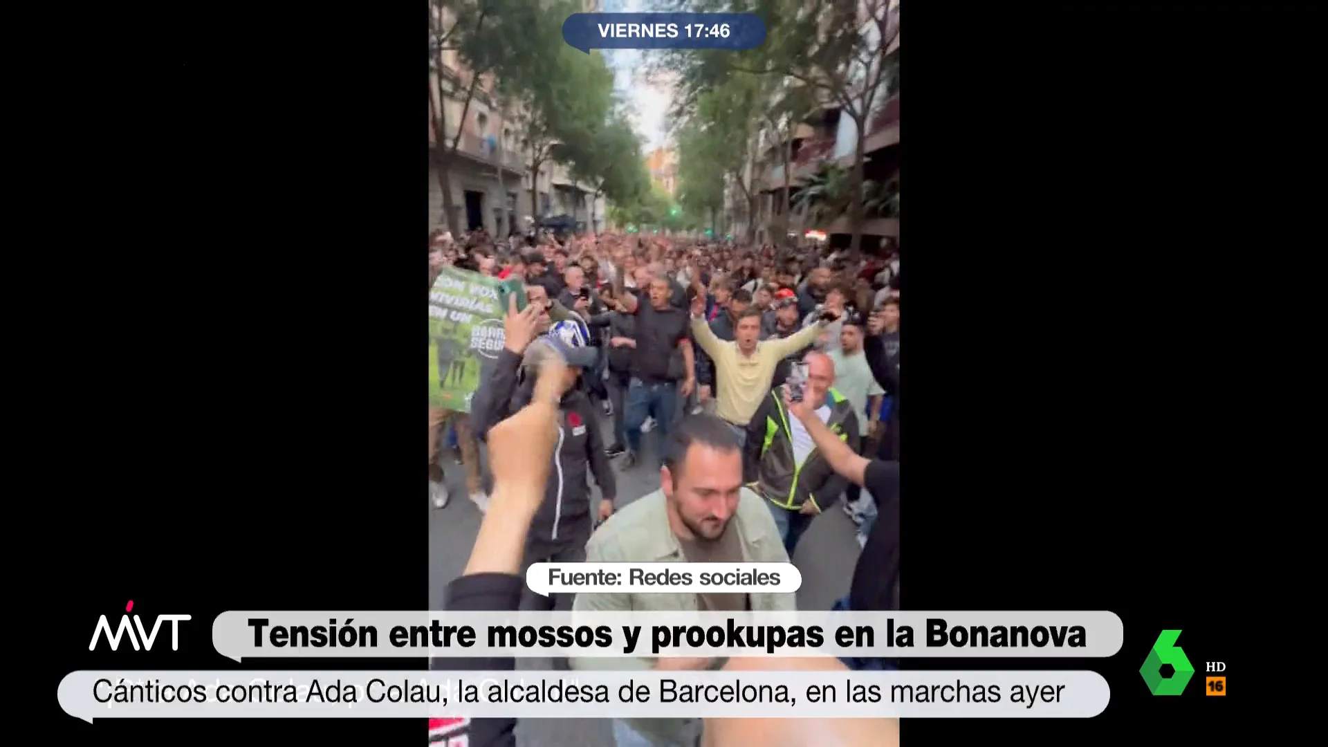 Insultos a Ada Colau en una protesta en La Bonanova