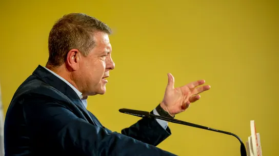 El presidente de Castilla-La Mancha y candidato a la reelección, Emiliano García-Page durante su intervención en un acto El presidente de Castilla-La Mancha y candidato a la reelección, Emiliano García-Page durante su intervención en un acto