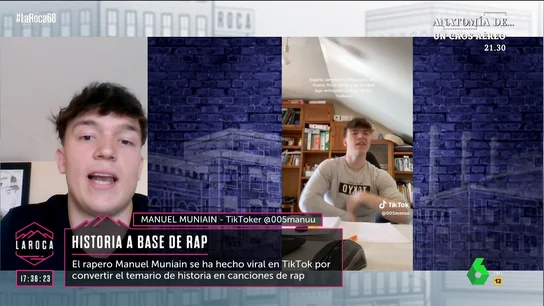 Manuel Muniain explica cómo se ha hecho viral rapeando el temario de Historia La Roca entrevista a Manuel Muniain, un joven rapero que se ha hecho viral por sus vídeos de Tik Tok donde convierte el temario de Historia en canciones. En este vídeo, desvela cómo surgió la idea y si también lo aplica a las matemáticas.