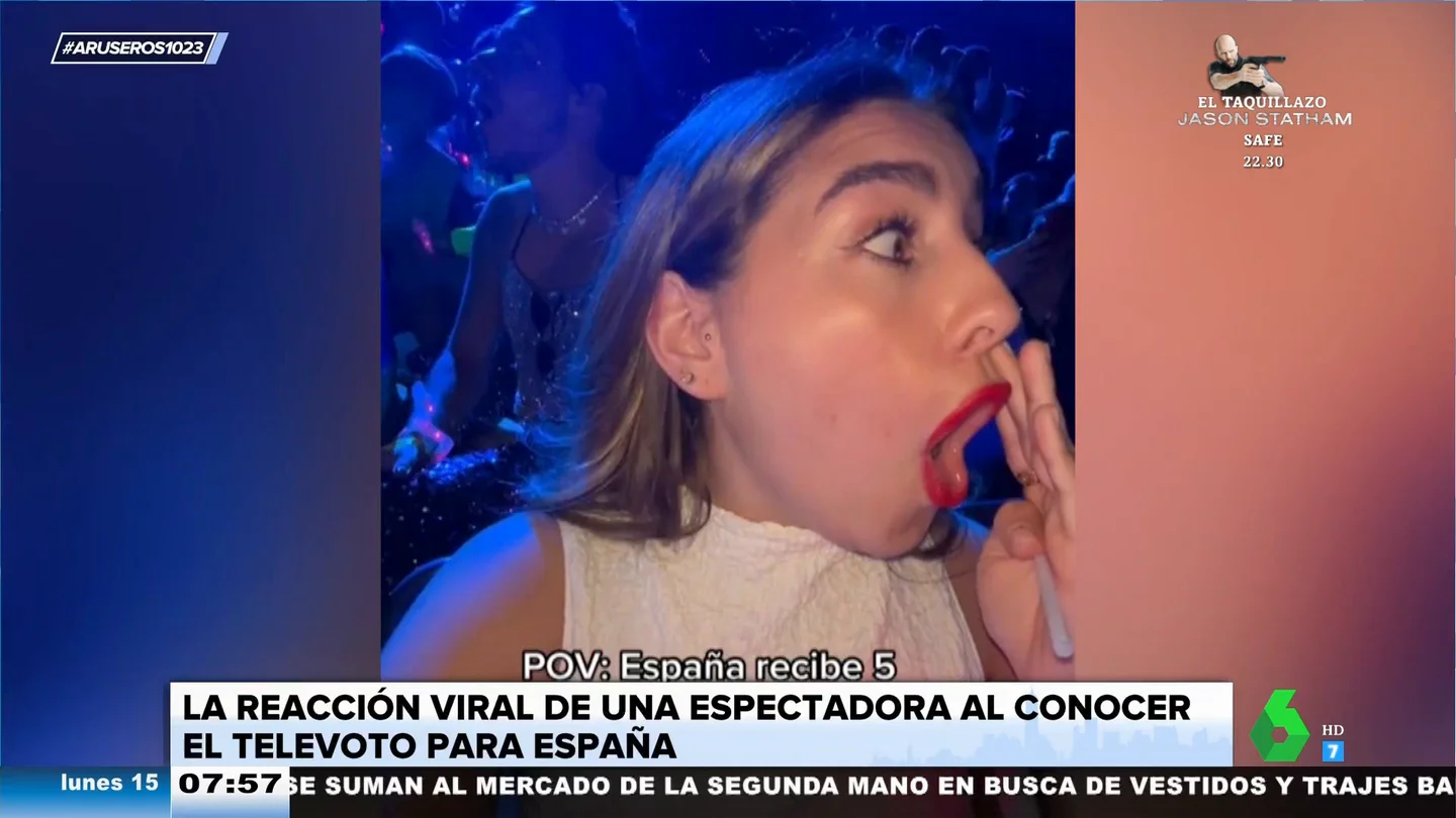 La reacción viral de una española al conocer el televoto para España en pleno festival de Eurovisión La reacción viral de una española al conocer el televoto para España en pleno festival de Eurovisión