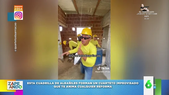El cuarteto musical más viral de TikTok: una cuadrilla de albañiles interpreta 'Take on me' en medio de una obra El cuarteto musical más viral de TikTok: una cuadrilla de albañiles interpreta 'Take on me' en medio de una obra