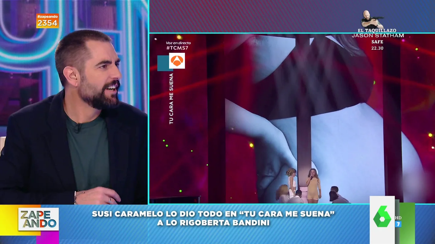 Dani Mateo reacciona al ver a Susi Caramelo imitando a Rigoberta Bandini Dani Mateo reacciona al ver a Susi Caramelo imitando a Rigoberta Bandini