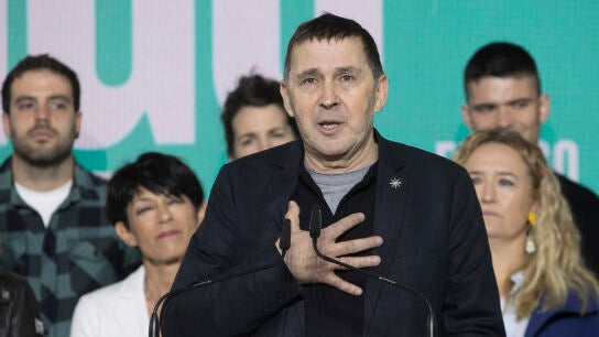 El coordinador general de EH Bildu, Arnaldo Otegi, en el acto de inicio de la campa&ntilde;a electoral