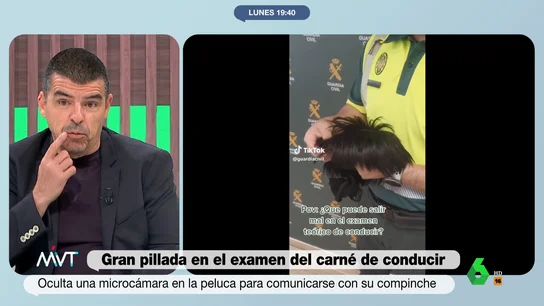 Gran pillada en el examen del carné conducir: oculta una cámara en una peluca para copiarse Gran pillada en el examen del carné conducir: oculta una cámara en una peluca para copiarse