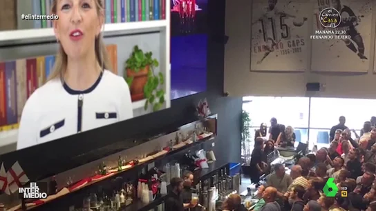 Vídeos manipulados - Celebran como si fuera un gol los datos de empleo de Yolanda Díaz en un bar Vídeos manipulados - Celebran como si fuera un gol los datos de empleo de Yolanda Díaz en un bar