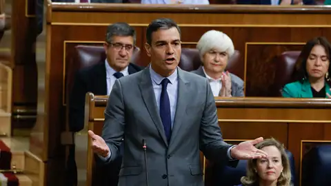 Pedro Sánchez, durante la sesión de control en el Congreso