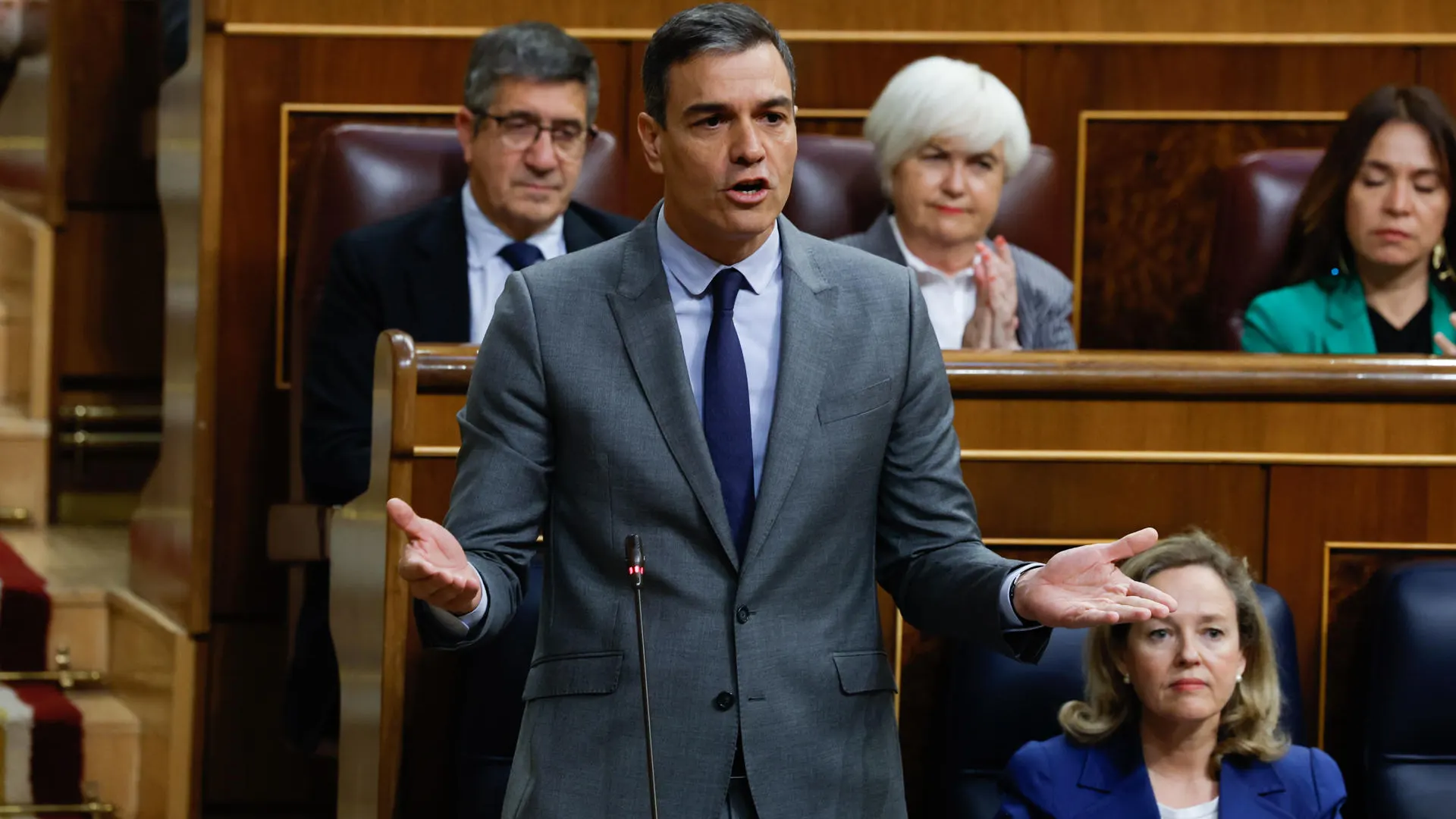 Pedro Sánchez, durante la sesión de control en el Congreso