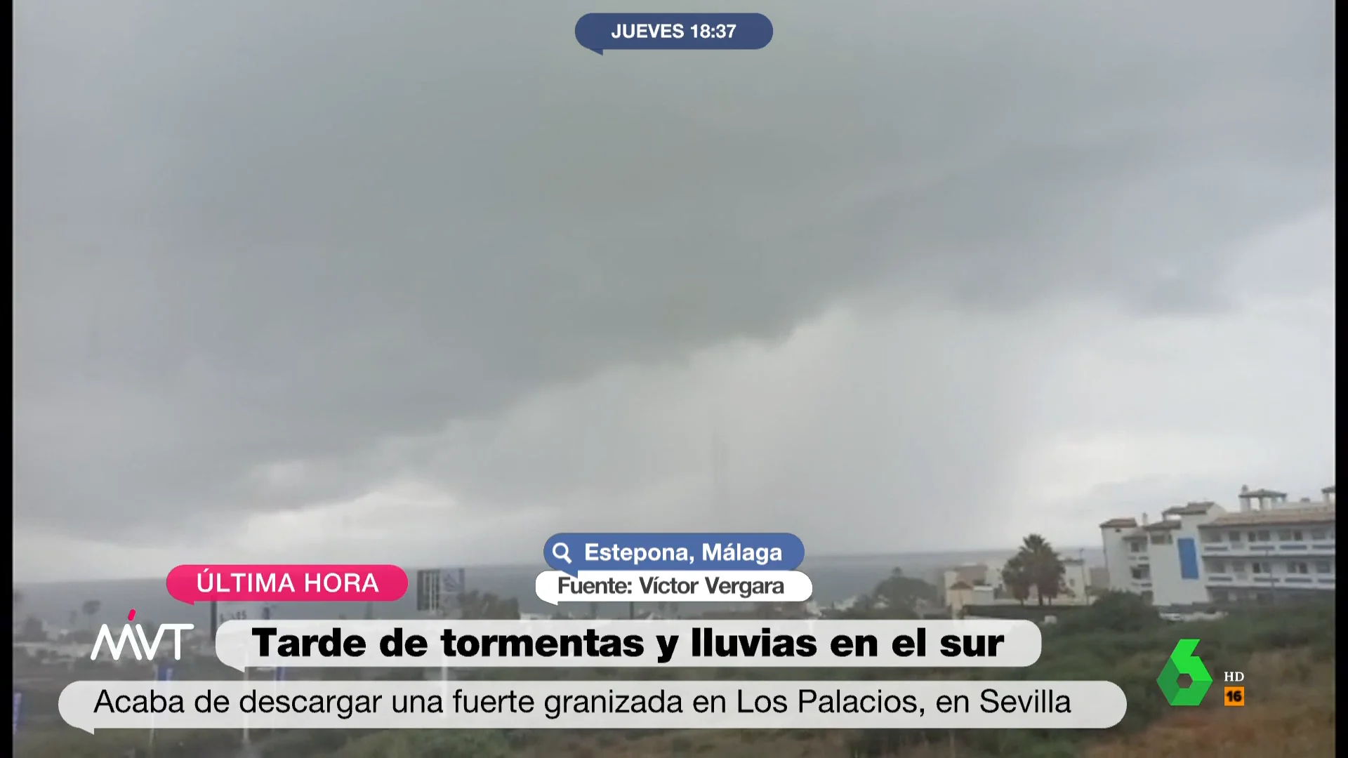 Tarde de tormentas y lluvias en el sur