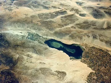 Lago o mar de Salton, en el sur de California (EE UU), fotografiado desde la nave espacial Gemini-5 Lago o mar de Salton, en el sur de California (EE UU), fotografiado desde la nave espacial Gemini-5
