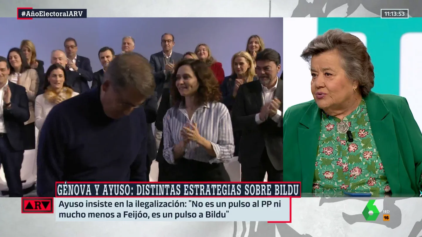 Cristina Almeida, sobre Ayuso: "Le interesa ganar los votos de Vox y le importa un comino lo que pase en el PP" Cristina Almeida, sobre Ayuso: "Le interesa ganar los votos de Vox y le importa un comino lo que pase en el PP"