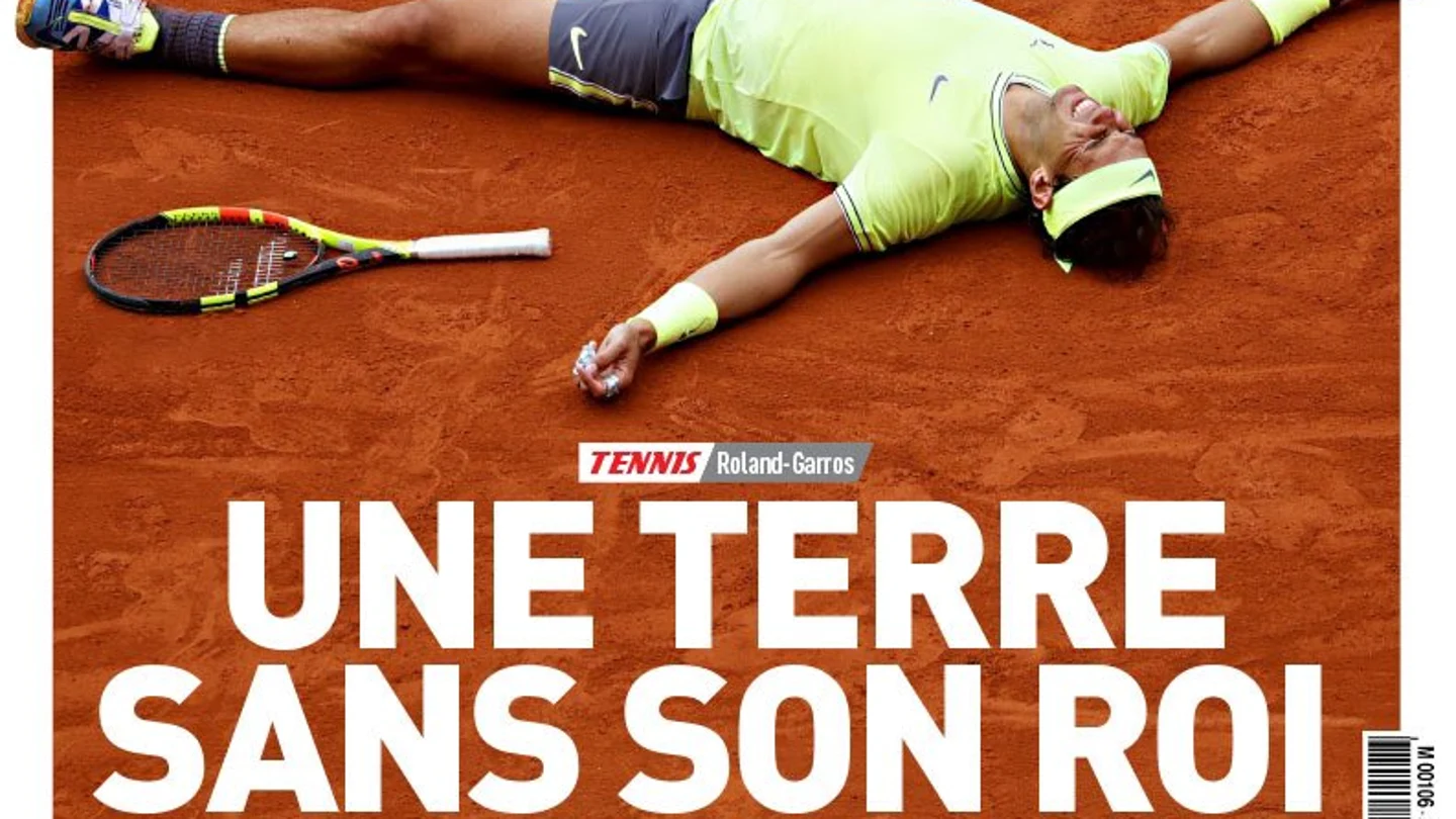 Francia se rinde ante Rafa Nadal: histórica portada de 'L'Équipe' para el "rey" Francia se rinde ante Rafa Nadal: histórica portada de 'L'Équipe' para el "rey"