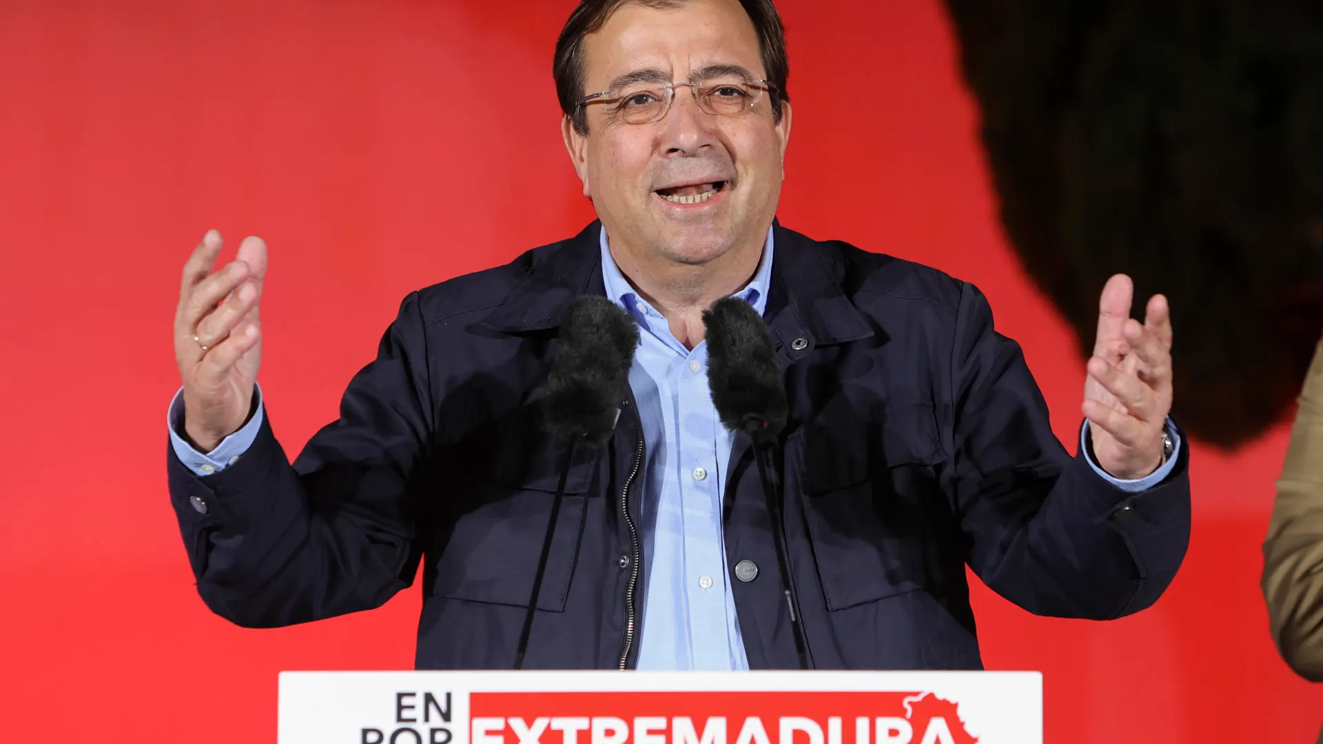 El secretario general del PSOE de Extremadura y candidato a la reelección a la presidencia de la Junta, Guillermo Fernández Vara 