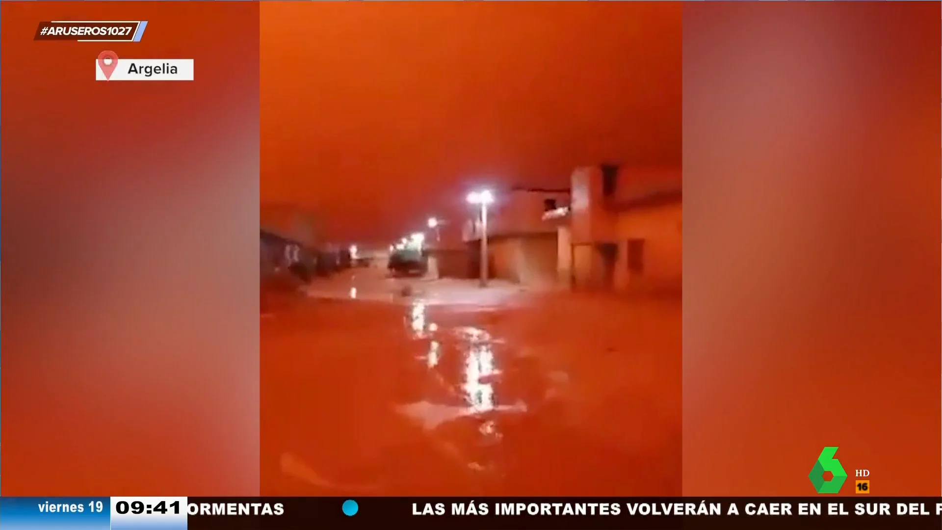 Las impactantes imágenes del cielo de Argelina totalmente naranja por una tormenta de arena