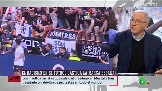 Javier Sardá, tras los insultos racistas a Vinicius: "Esa grada debería estar vacía" Javier Sardá, tras los insultos racistas a Vinicius: "Esa grada debería estar vacía"