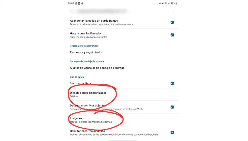 Ajustes de Gmail Ajustes de Gmail