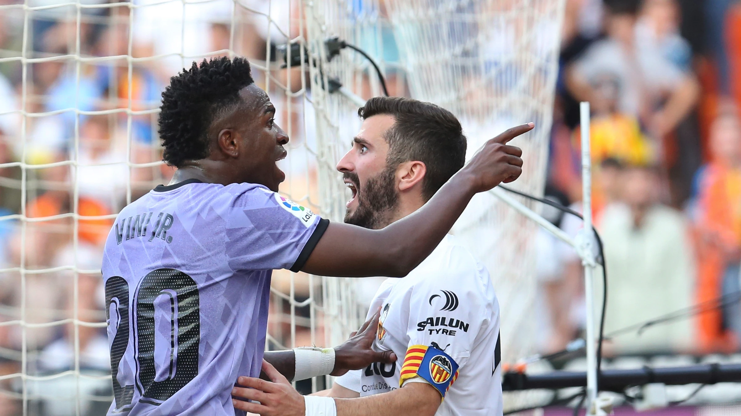 Vinicius, durante el partido contra el Valencia