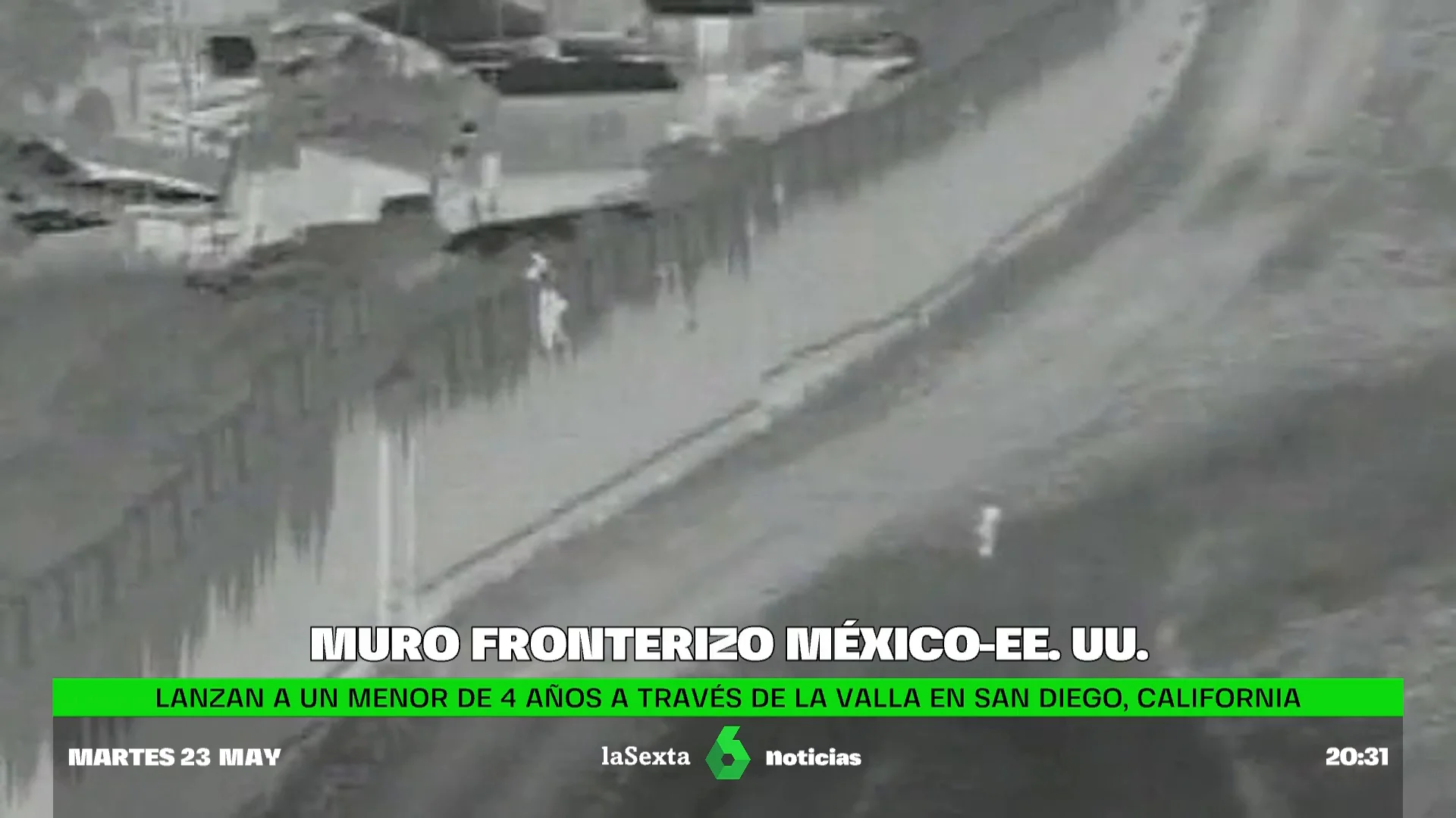 Lanzan un bebé sobre un muro fronterizo 