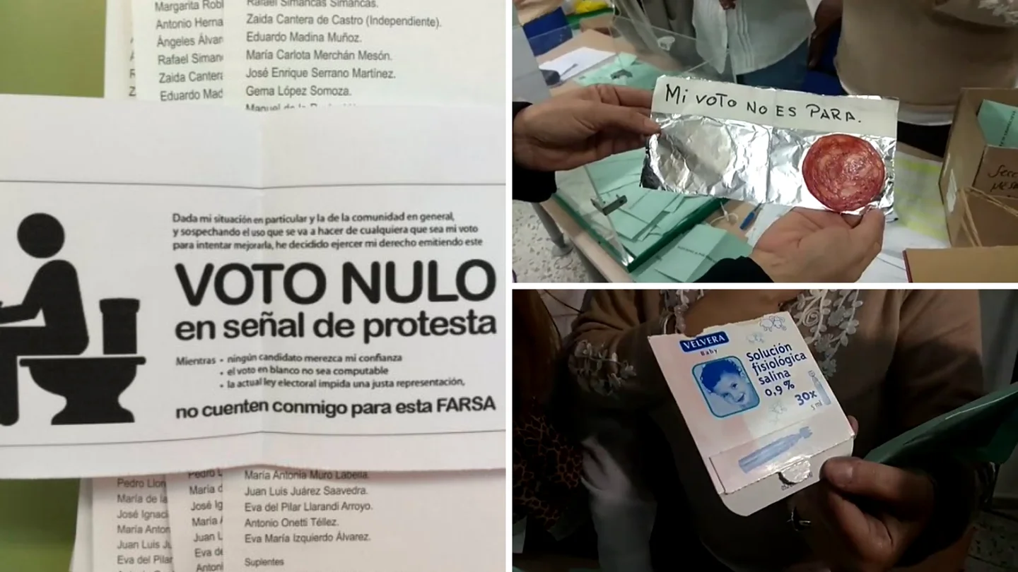Varios ejemplos de voto nulo en elecciones en España Varios ejemplos de voto nulo en elecciones en España