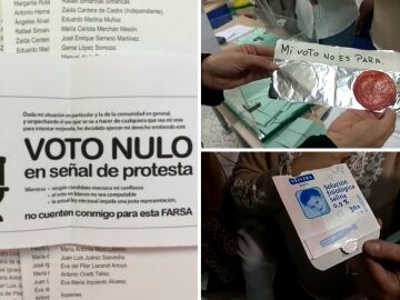 Varios ejemplos de voto nulo en elecciones en Espa&ntilde;a