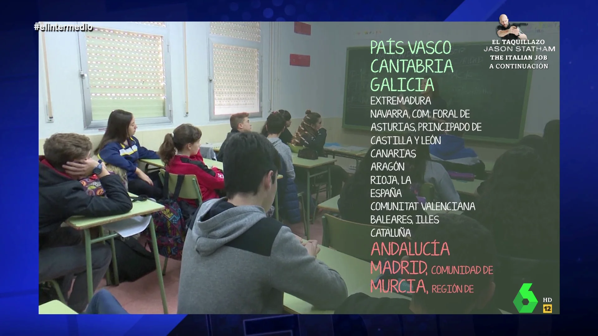 Clasificación de las comunidades en función de la calidad de la educación pública