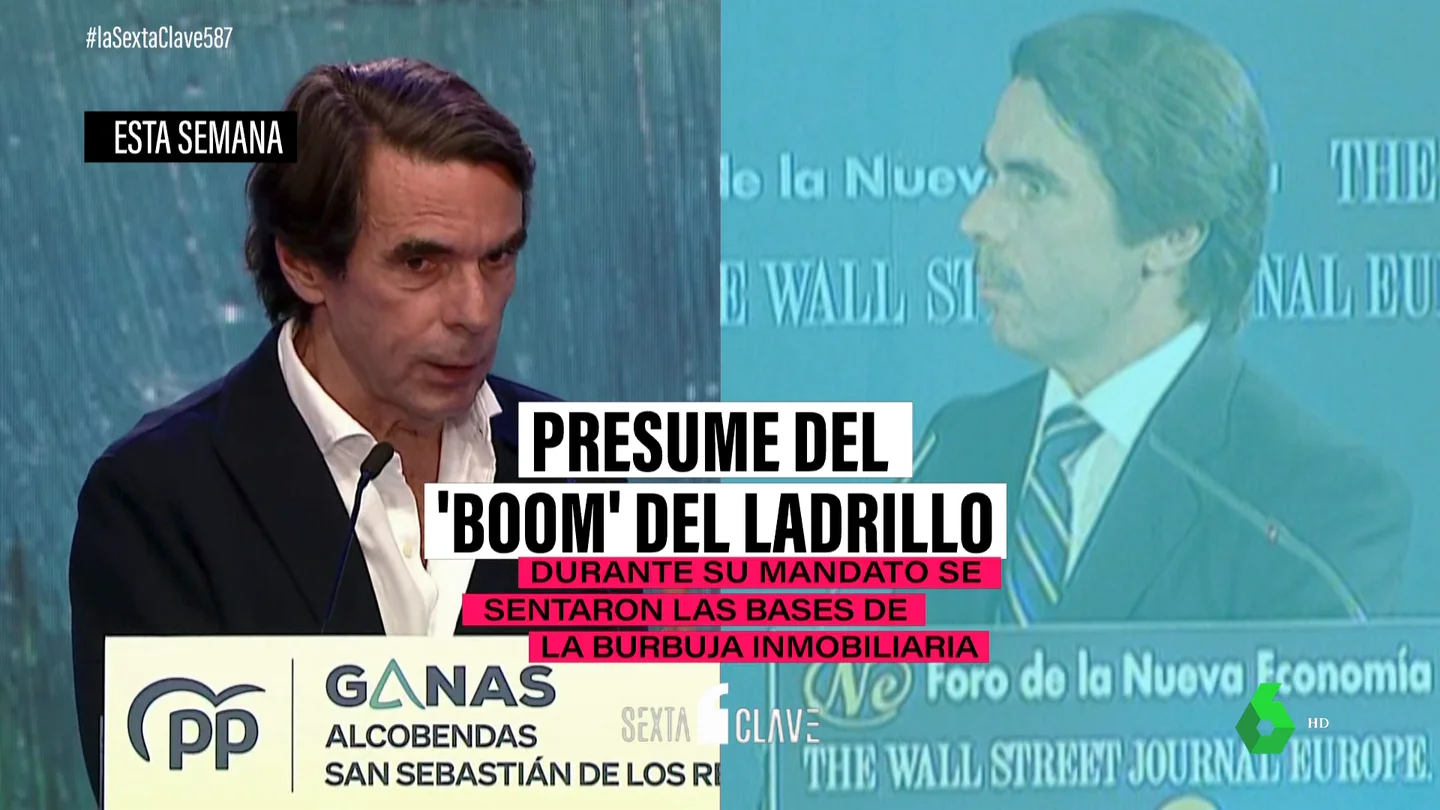 Aznar presume de la burbuja inmobiliaria: "Se construía más vivienda que Alemania, Francia, Inglaterra e Italia juntos" Aznar presume de la burbuja inmobiliaria: "Se construía más vivienda que Alemania, Francia, Inglaterra e Italia juntos"