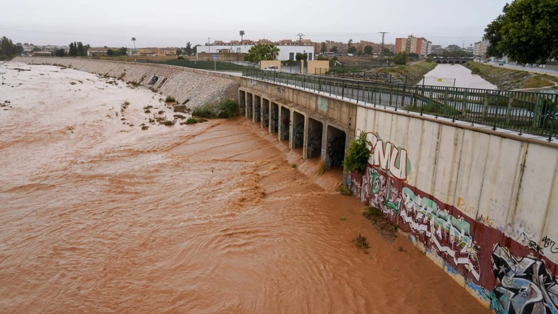 Precipitaciones de más de 100 litros provocan una decena de intervenciones, inundaciones y cortes de carretera en Cartagena. 