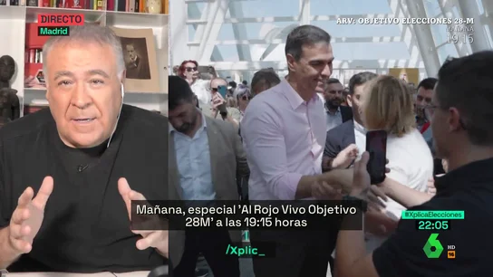 La previsión de Ferreras para el 28M: "Será una prueba de fuego y resistencia para Pedro Sánchez" La previsión de Ferreras para el 28M: "Será una prueba de fuego y resistencia para Pedro Sánchez"