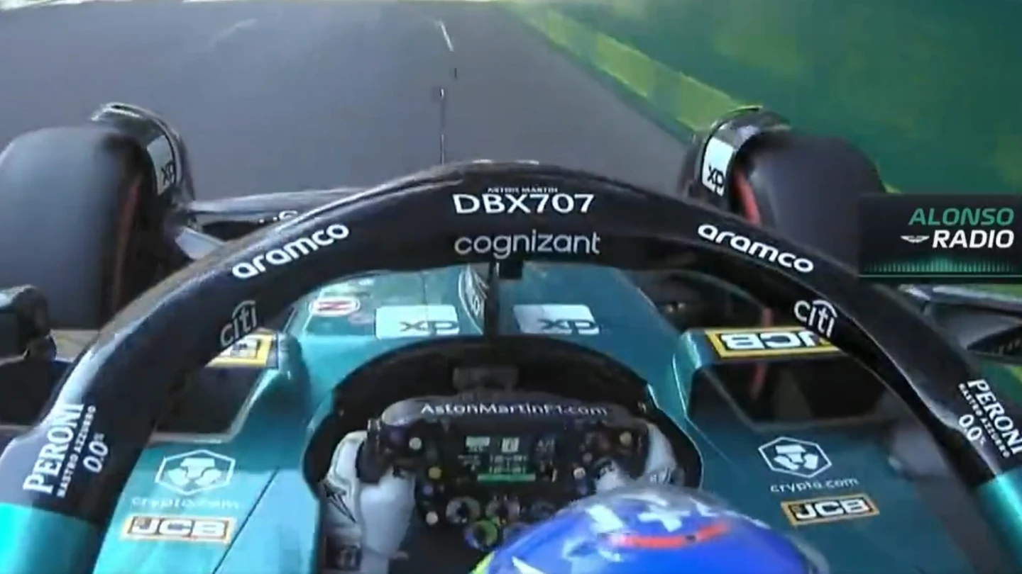 Fernando Alonso, por radio a Aston Martin Fernando Alonso, por radio a Aston Martin