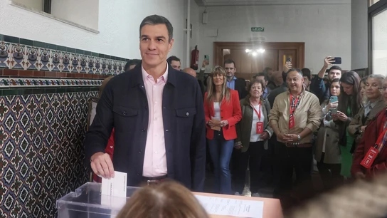 Pedro Sánchez vota el 28M en un colegio electoral de Madrid Pedro Sánchez vota el 28M en un colegio electoral de Madrid