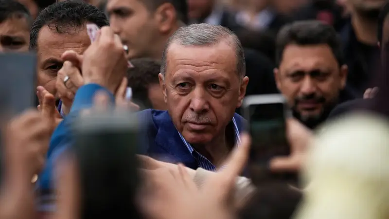 Erdogan, durante la jornada electoral en Turquía