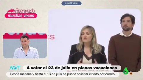 Patricia Guasp, portavoz nacional de Ciudadanos, cerraba una noche aciaga para su partido con un lapsus, al decir "plesbicito" en lugar de plebiscito, que se hacía viral. "Estas cosas nos pasan a todos", le disculpa con humor Iñaki López en este vídeo.