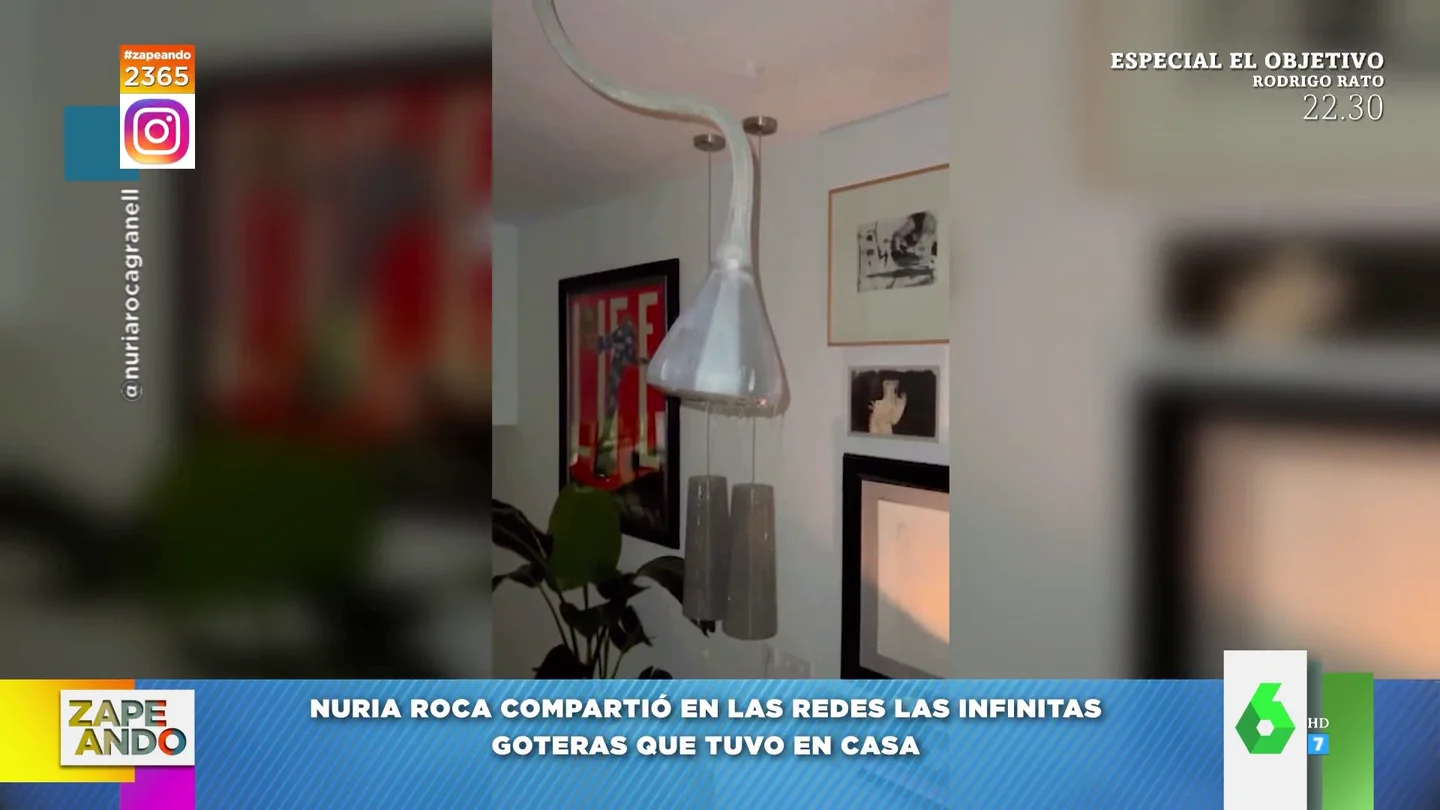 Las impactantes goteras en casa de Nuria Roca por culpa del temporal Las impactantes goteras en casa de Nuria Roca por culpa del temporal