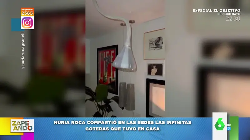 Las impactantes goteras en casa de Nuria Roca por culpa del temporal