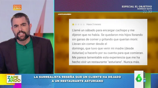 La surrealista reseña a un restaurante asturiano por no tener cachopo La surrealista reseña a un restaurante asturiano por no tener cachopo