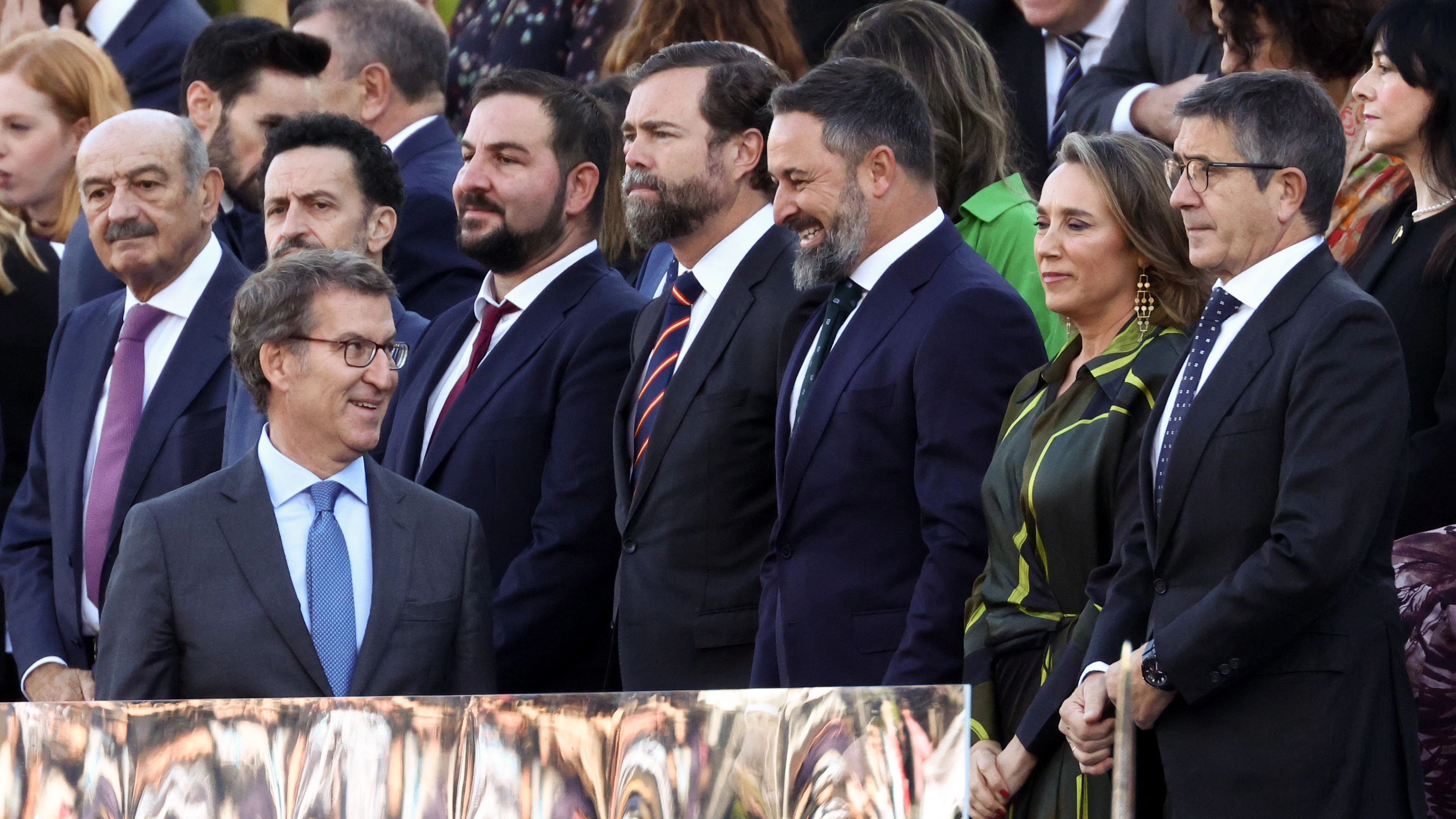 Feijóo y Abascal en el desfile del 12 de Octubre