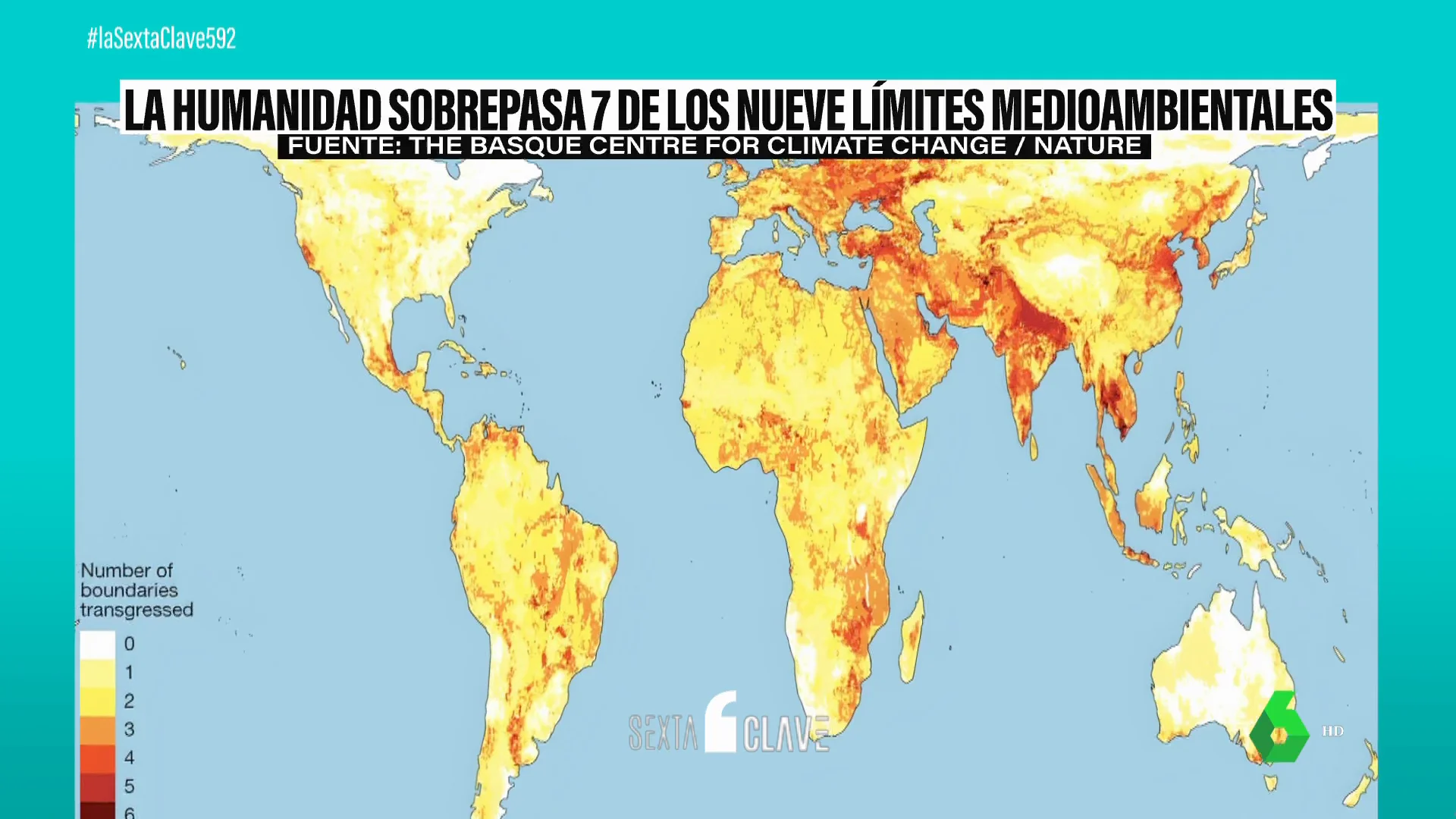 Este es el mapa donde se han sobrepasado los límites seguros para la vida en la Tierra