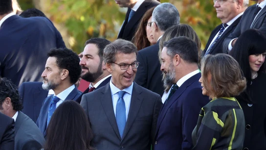 Feijóo y Abascal en el desfile del 12 de Octubre Feijóo y Abascal en el desfile del 12 de Octubre