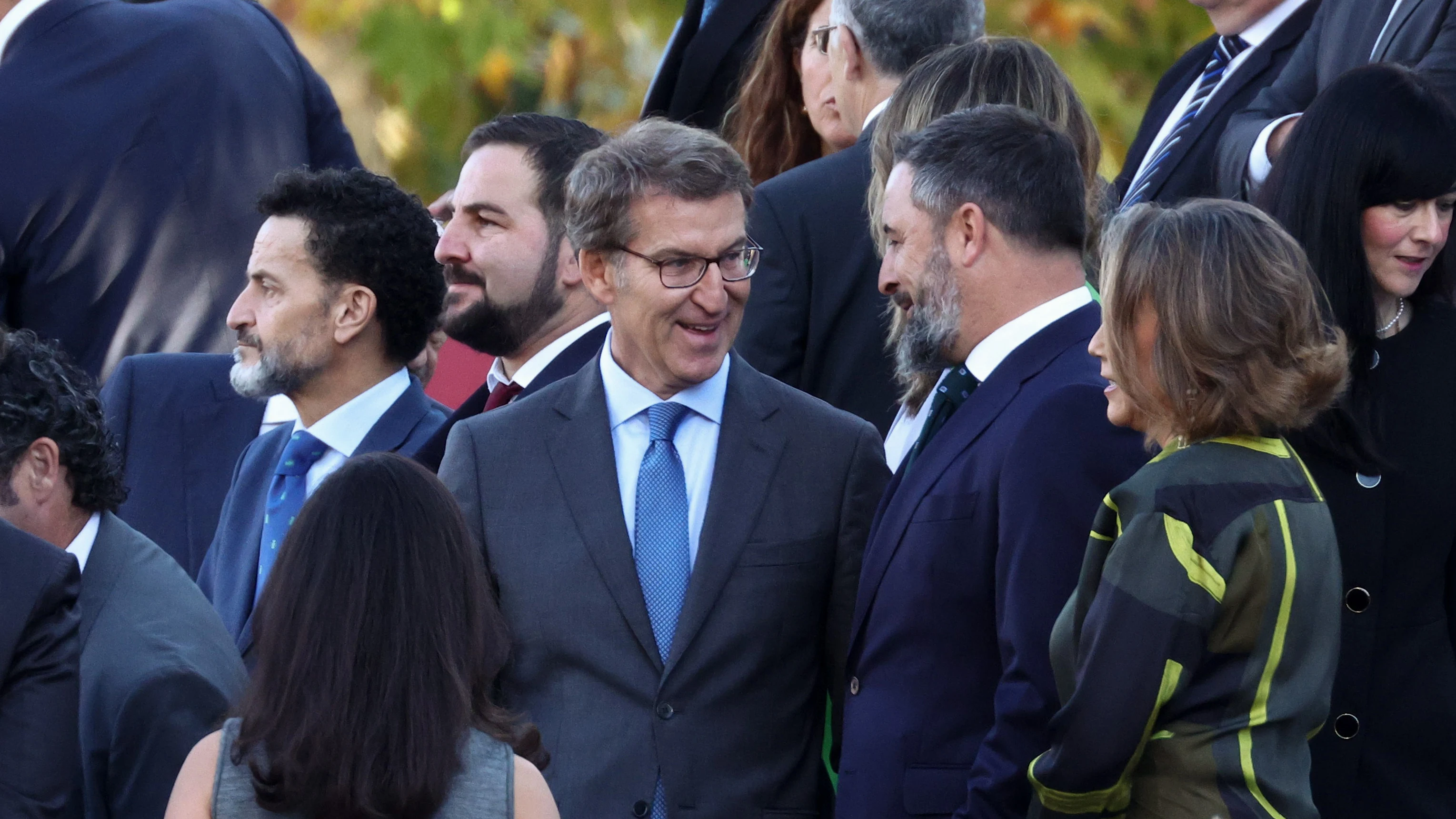 Feijóo y Abascal en el desfile del 12 de Octubre