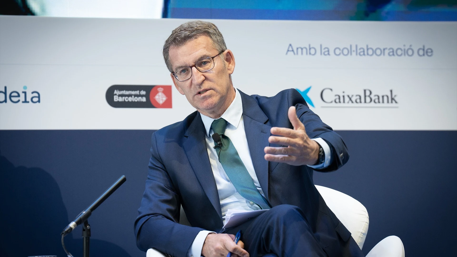 Feijóo, durante su intervención en el Cercle d'Economia/ Europa Press