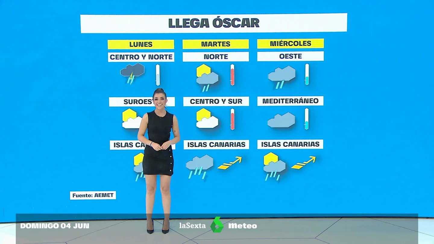 A la espera de la borrasca Óscar, protagonista de la semana: lluvias y tormentas en 30 provincias el lunes A la espera de la borrasca Óscar, protagonista de la semana: lluvias y tormentas en 30 provincias el lunes