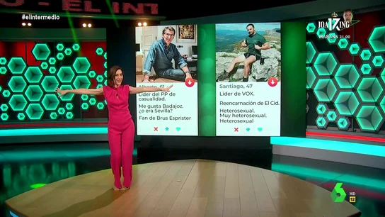 Cristina Gallego presenta la app de citas en la que PP y Vox hacen un "'match' como una catedral": "Van a pactar en cuanto tengan opción" Cristina Gallego presenta la app de citas en la que PP y Vox hacen un "'match' como una catedral": "Van a pactar en cuanto tengan opción"