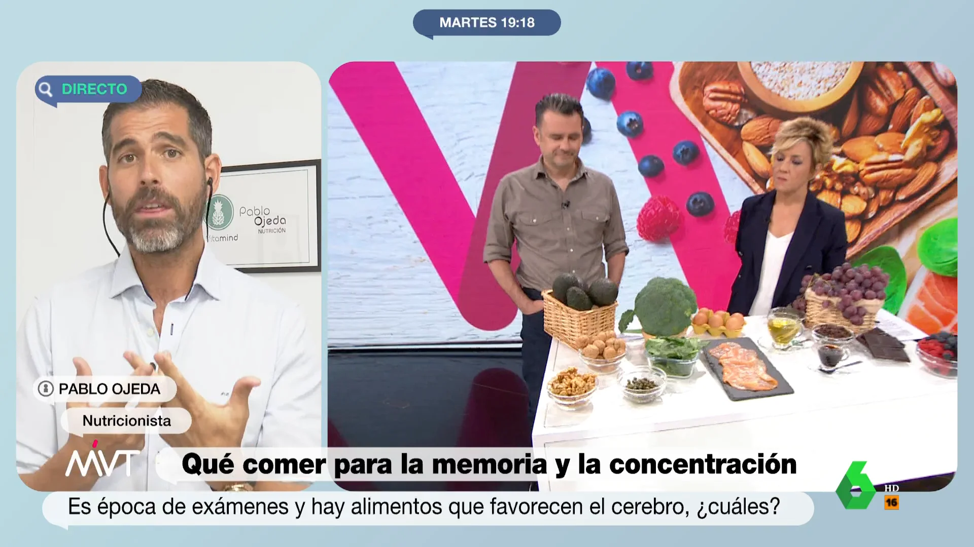 Pablo Ojeda recomienda el aperitivo perfecto para mantener la concentración para estudiar un examen