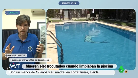 Manuel Amate desvela el motivo por el que hay que salir echando mistos del agua si hay tormenta en la playa Más Vale Tarde conecta con Manuel Amate, experto en energía y CEO de Domoelectra, que apunta que "la corriente no se lleva bien con el agua", si bien hay situaciones en la que el riesgo de electrocutarse aumenta. Lo explica en este vídeo.