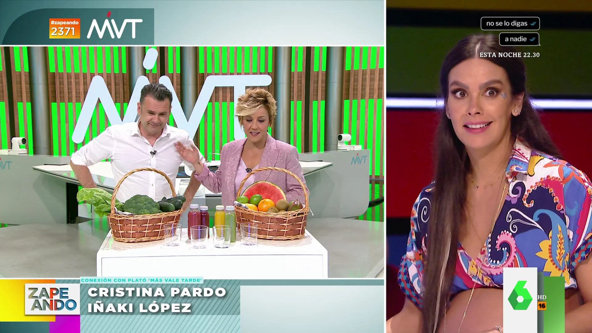 La sorpresa de Cristina Pedroche cuando escucha a Iñaki López decir que se hacen zumos de dildo