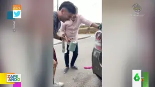 Así arregla una joven la abolladura del coche de su padre con un juguete sexual 
