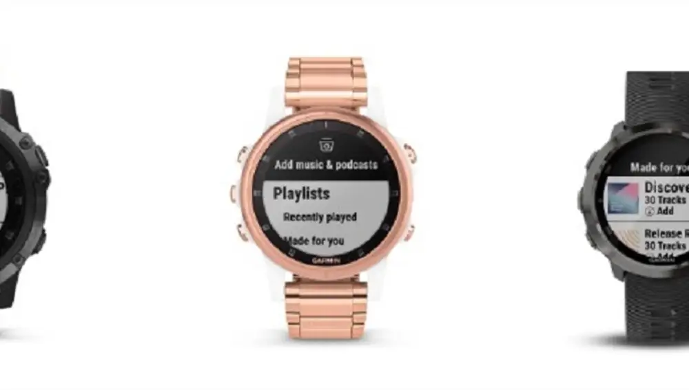 App de YouTube Music en un reloj Garmin