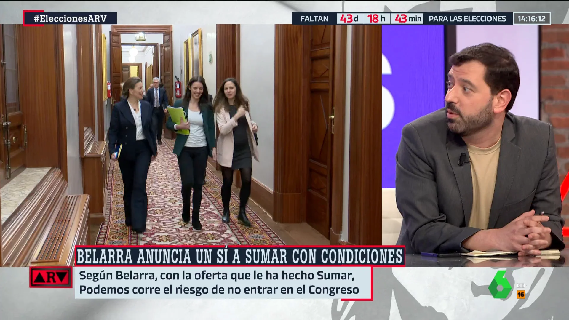 ARV - VALDIVIA vaicina que la situación Podemos Sumar beneficiará al PSOE y AL pp