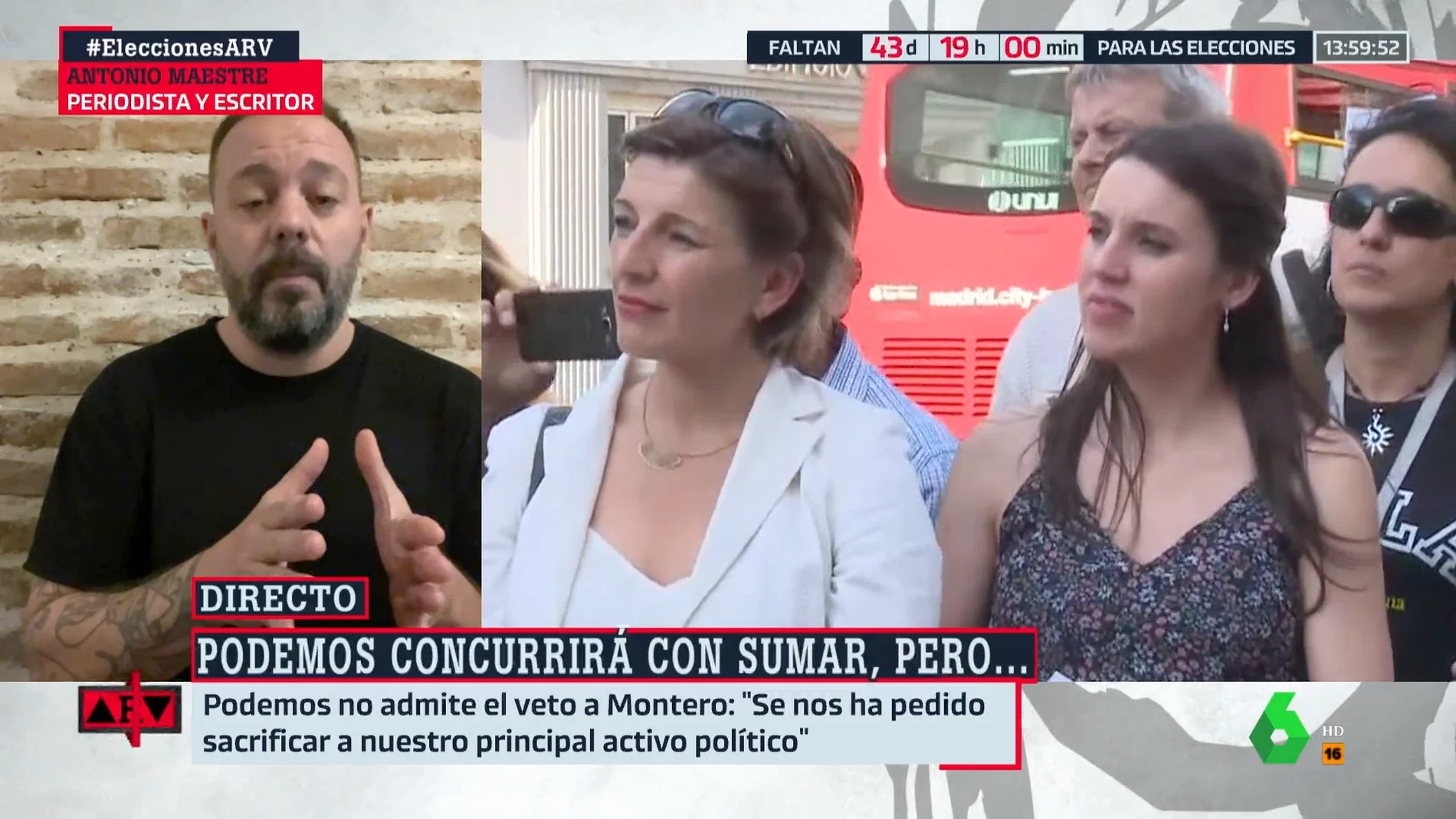 Antonio Maestre, tajante sobre la inclusión de Podemos en Sumar: "La unidad no se construye atacando a los socios"
