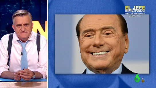 Wyoming, tajante sobre la muerte de Silvio Berlusconi "Fue el Trump antes que Trump", afirma Wyoming sobre Silvio Berlusconi, del que dice que "lo hico todo antes que él, desde controlar los medios para lanzar mensajes demagógicos hasta maquillarse con polvo de Riskettos".